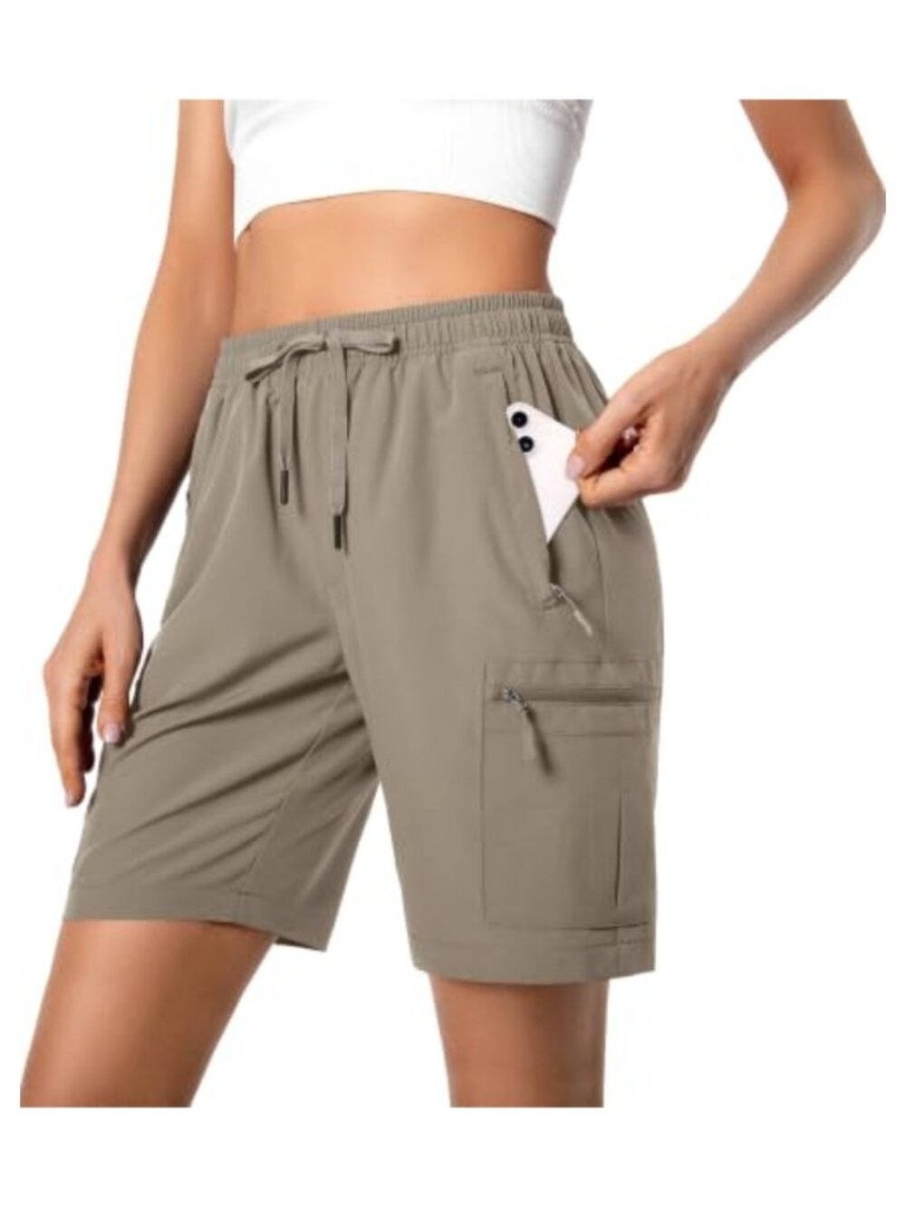 Hugut Women's Lightweight Cargo Shorts Quick Dry Water Resistant UPF 50+ Hiking